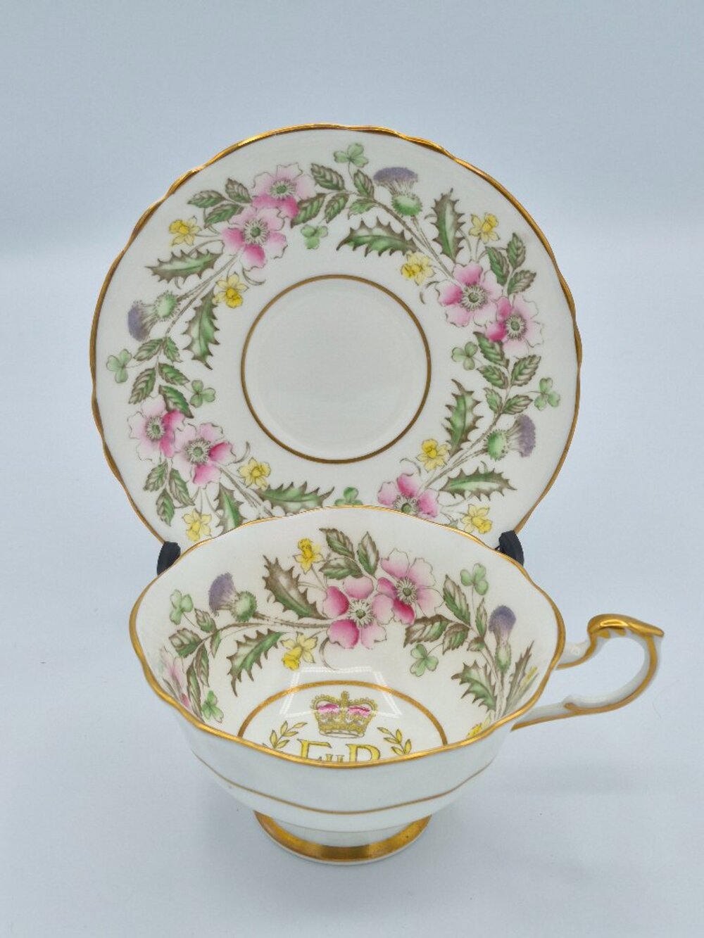 Vintage Paragon Double Warrant Commemorative Coronation Tea Cup and Saucer